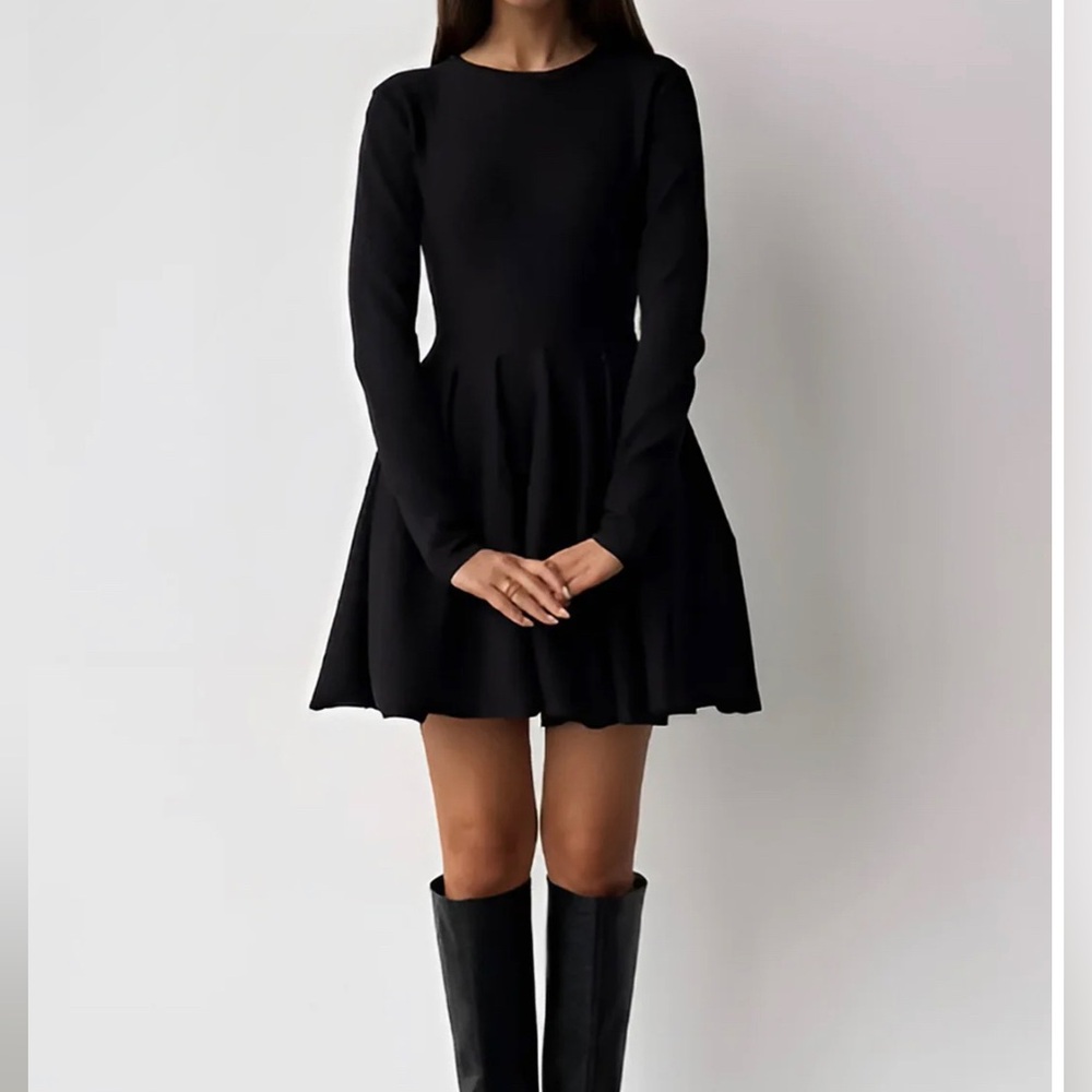 COMMENSE Pleated Short Dress